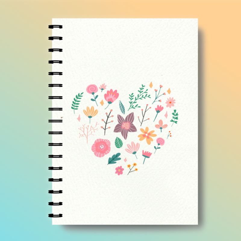 Cute Colorful Henna Doodle Flower Design Personalized Customized Notebook Diary Bookmark Sticky Pads Notepads 1 1