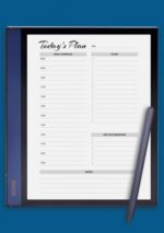 Daily planner with hourly schedule & to-do list – military time format 8