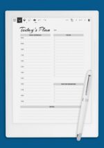 Daily planner with hourly schedule & to-do list – military time format 7