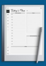 Daily planner with hourly schedule & to-do list – military time format 5