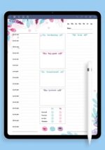 Flowered Daily Hourly Planner 5