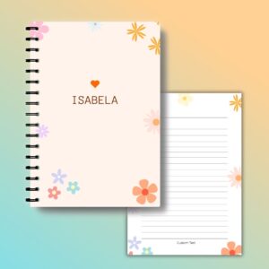 Personalized notebook gift set with floral design, ideal for birthdays or anniversaries with customised planners (1)