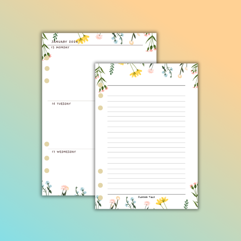 A5 Loose Leaf 6 Hole Planner Diary Refills (1) A5 Loose Leaf 6 Hole Planner Diary Refills (1)