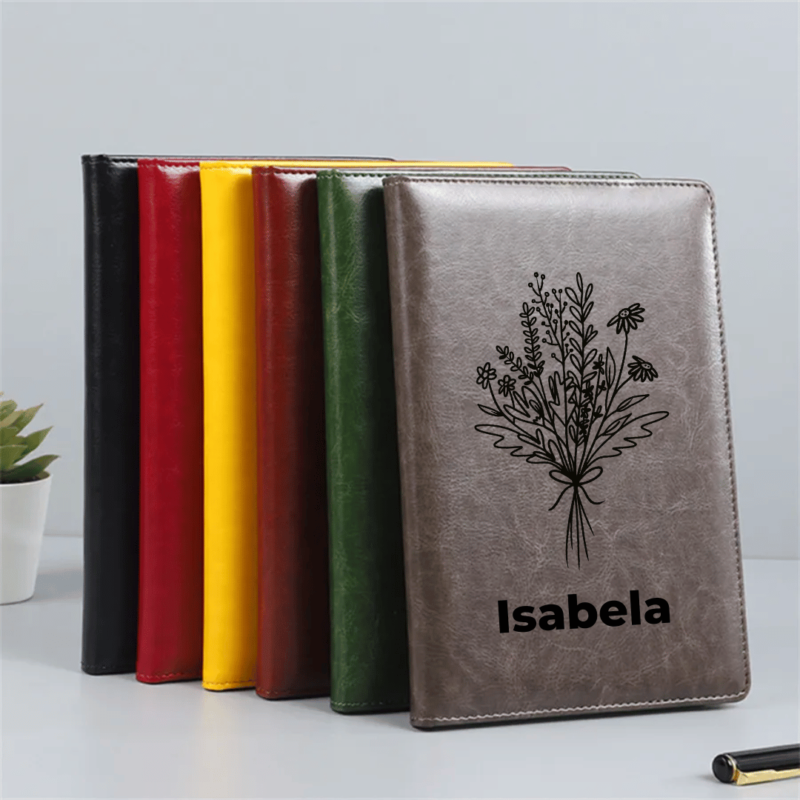 Custom Personalised Leather Notebooks PU Diaries Faux Custom Notebook Planner