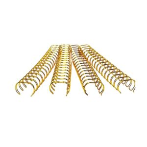 Double Loop Wire Binding Elements and Comb Ring Spines with 21 Pitch and 32mm 10 Pack Combo Gold B0DXW27P17