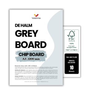 Grey Chipboard Sheets 1200mic – Notebook Covers Backing Board, 100% Recycled De Halm Card for Packaging, Crafts, and Scrapbooking (3)