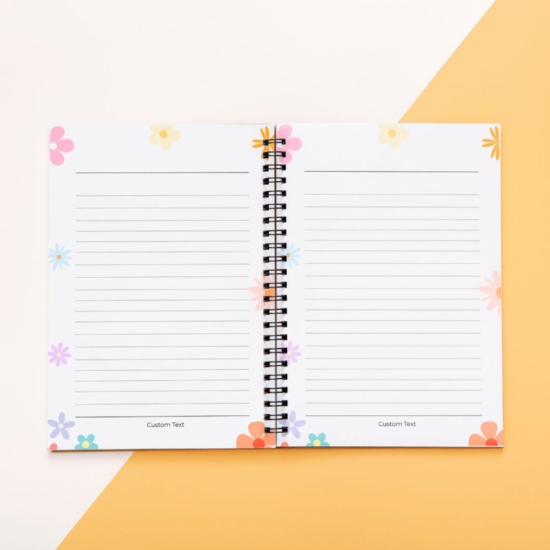 Personalized notebook gift set with floral design, ideal for birthdays or anniversaries with customised planners (4)