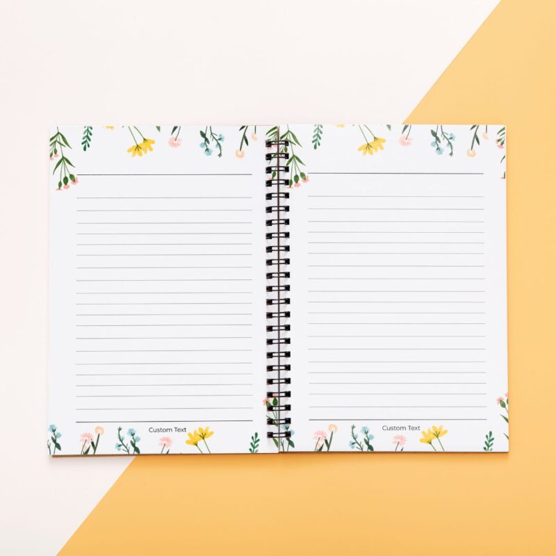 Personalized notebook gift set with floral design, ideal for birthdays or anniversaries with customised planners (8)