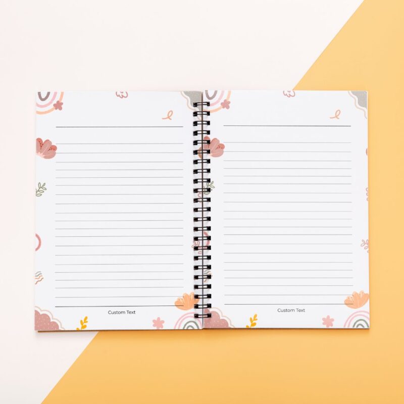 Personalized notebook gift set with floral design, ideal for birthdays or anniversaries with customised planners (11)
