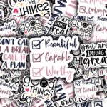 Set of inspirational affirmation stickers for mental wellness and daily reminders (3)