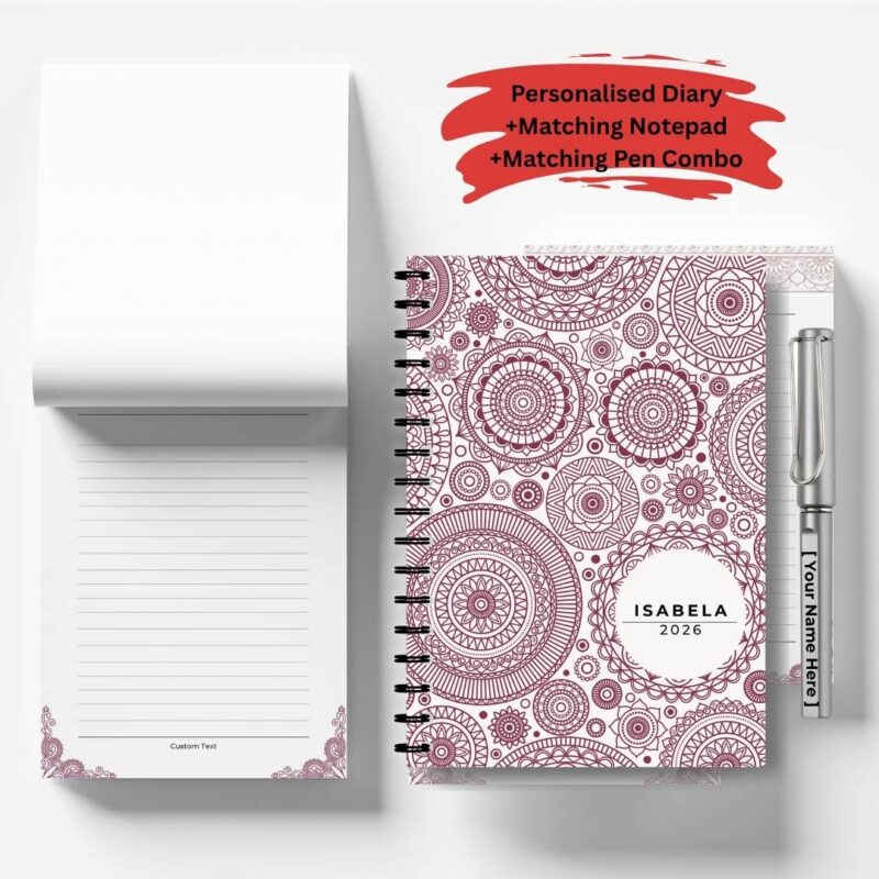 Personalised 2026 diary and custom 2026 calendar planner with daily pages for corporates and gifting (12)