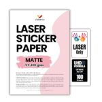 Laser Printer Sticker Paper A4 100 Sheets Matte White Full Sheet 1 Up Adhesive Labels Sticker Paper For Lase B0GQ5JXW2H