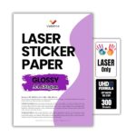 Laser Printer Sticker Paper A4 300 Sheets Glossy Off White Full Sheet 1 Up Adhesive Labels Sticker Paper For B0GQ1BVM42