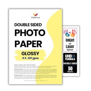 120gsm Glossy Photo Paper A4 for Inkjet Printers 50 Sheets Double Sided Picture Paper for DIY Flyers Cards Calenda B0GQR3PR42