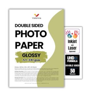 230gsm Glossy Photo Paper A4 for Inkjet Printers 50 Sheets Double Sided Picture Paper for DIY Flyers Cards Calenda B0GQQW8H42