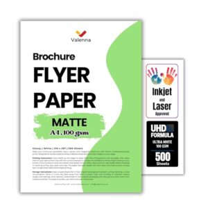 Blank Flyer Paper 100gsm Matte Photo Paper and Pamphlets 500 Pack for Inkjet Printers Professional Flyers Brochure B0GPSPLSRB